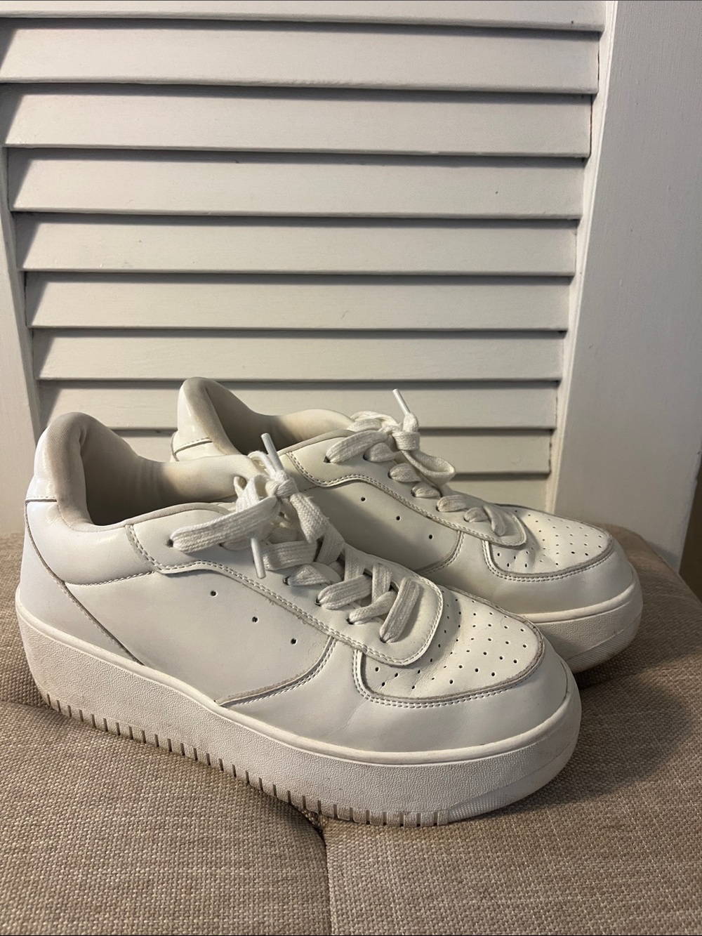 Steve Madden White Platform Sneakers